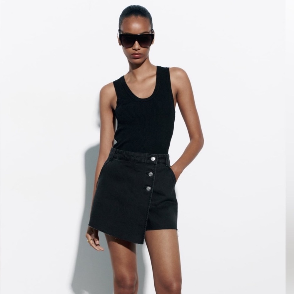 Zara Buttoned Wrap Skort Sz M